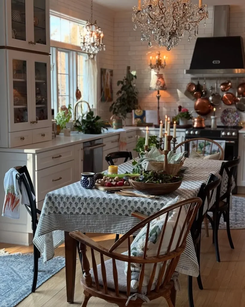 Charming Farmhouse Kitchen Dining Setup