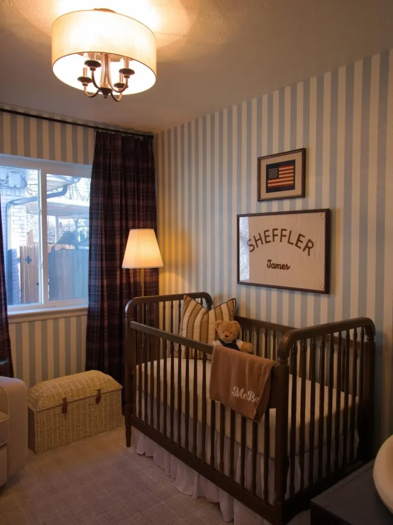 Classic Striped Baby Boy Nursery