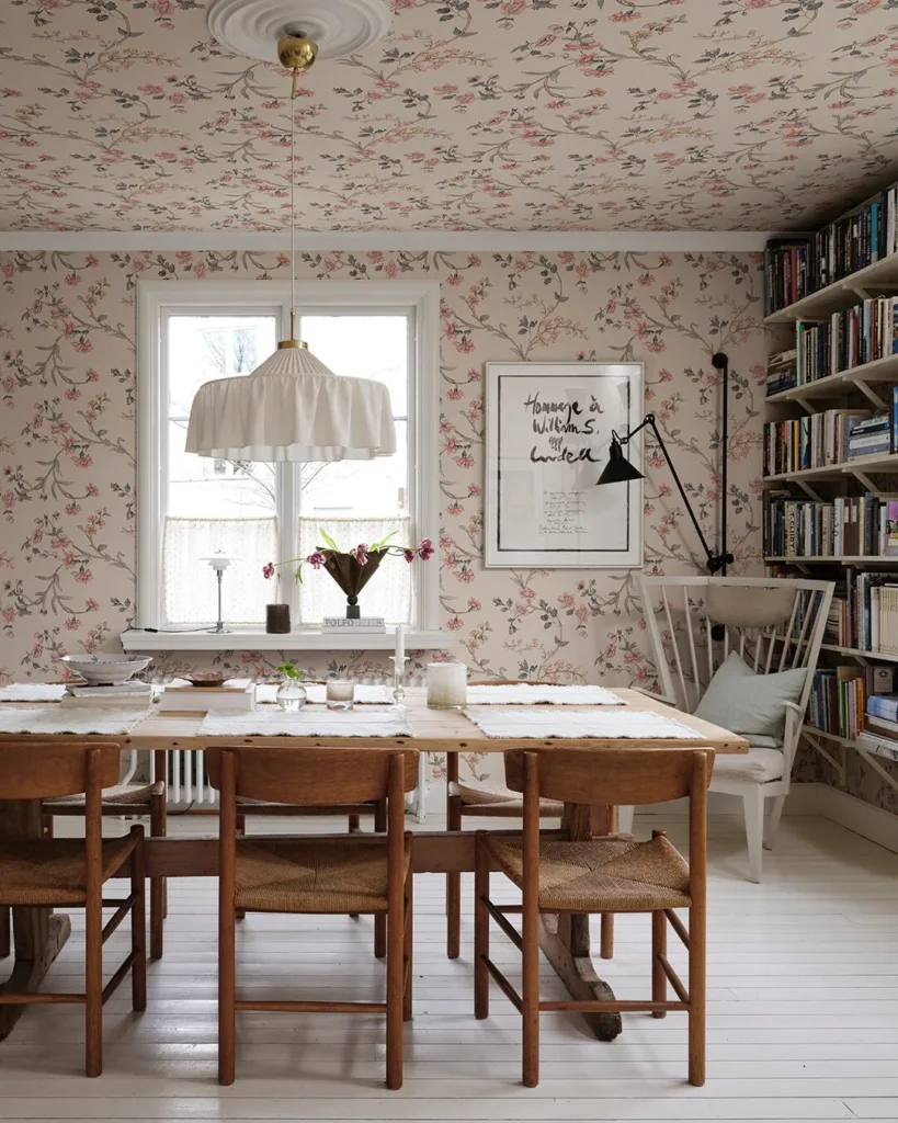 Floral Ceiling and Walls in One Matching Look