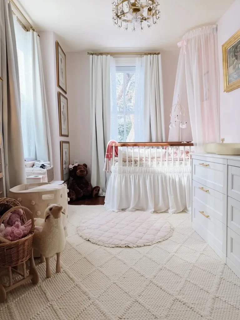 Light Pink Canopy Baby Girl Nursery