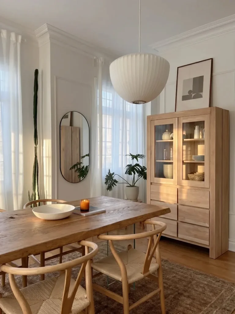 Light Wood Dining Room With Soft Neutral Decor