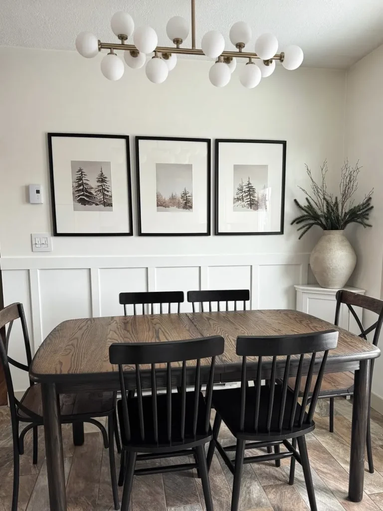 Minimal Dining Wall Decor With Black Framed Prints