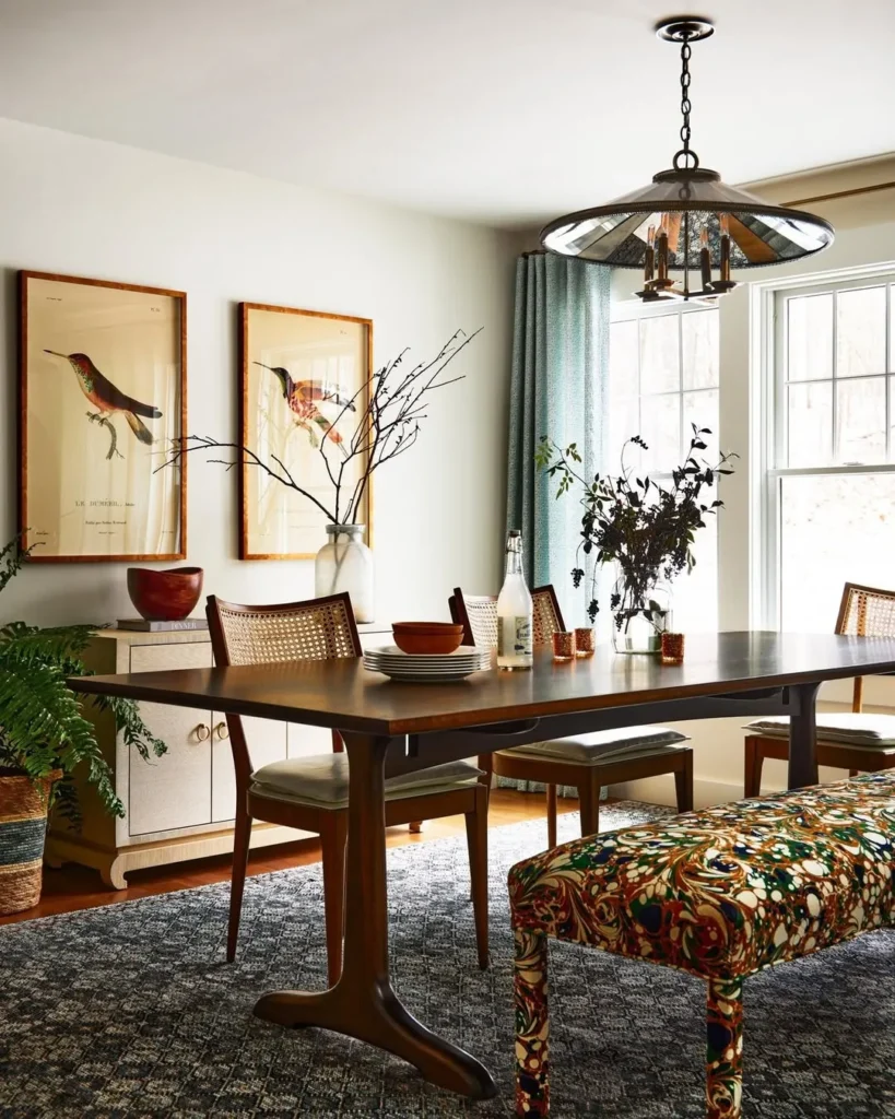 Moody Dining Space with Cane Chairs