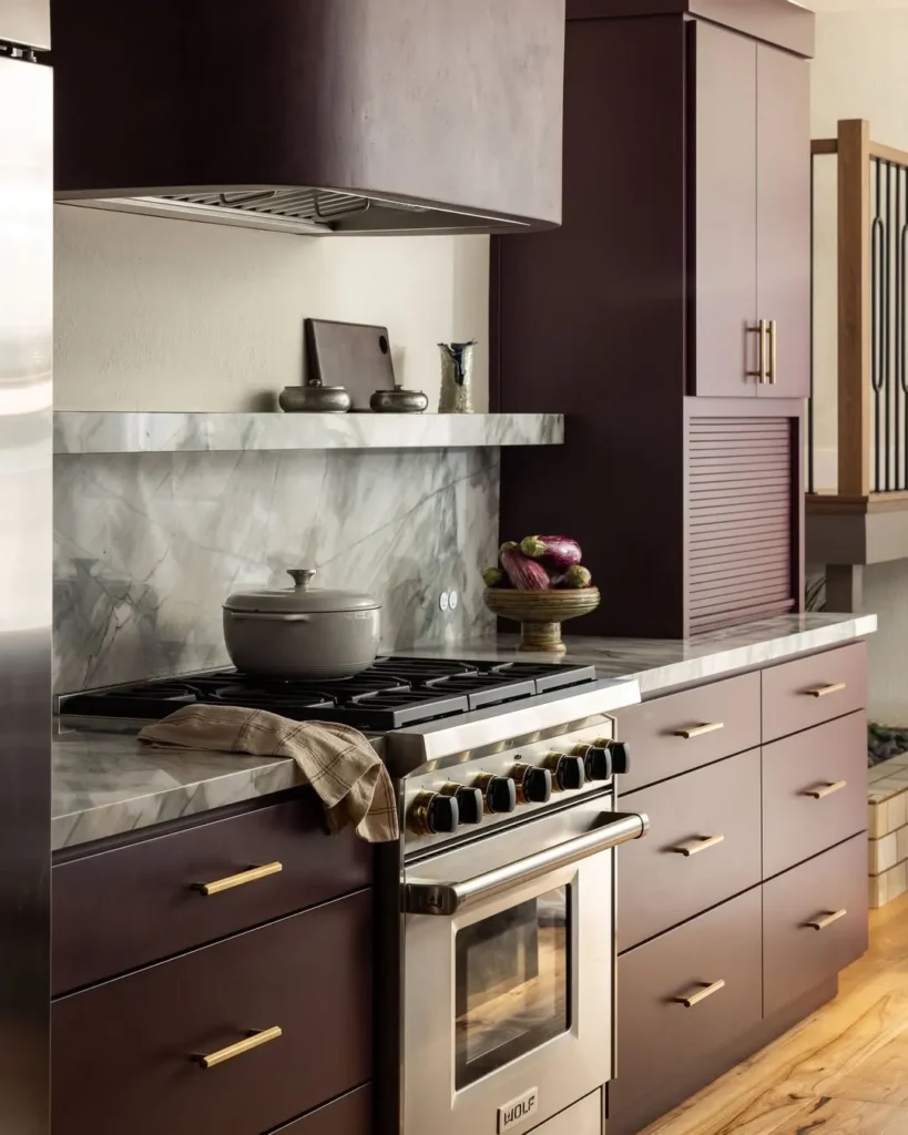 Moody Plum and Taupe Cabinet Combination
