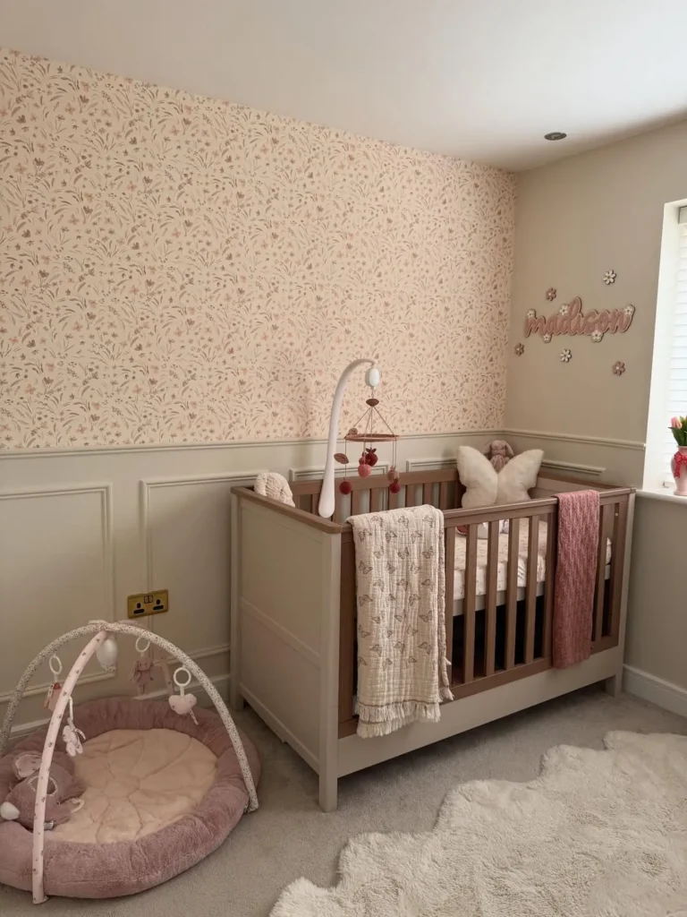 Neutral Floral Baby Girl Nursery
