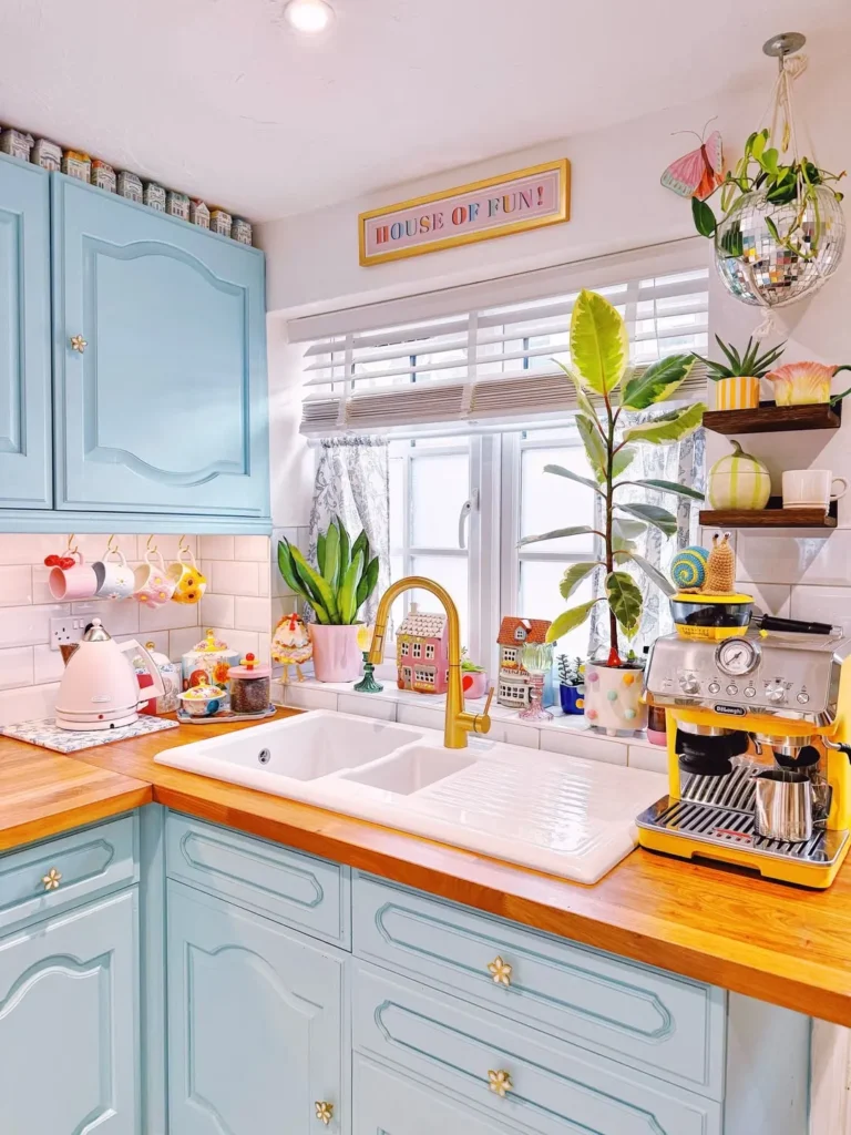 Pastel Cottage Kitchen with Playful Decor