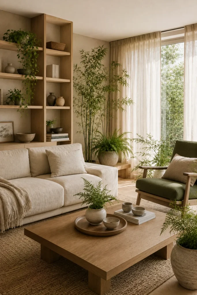 Plant-Filled Neutral Lounge