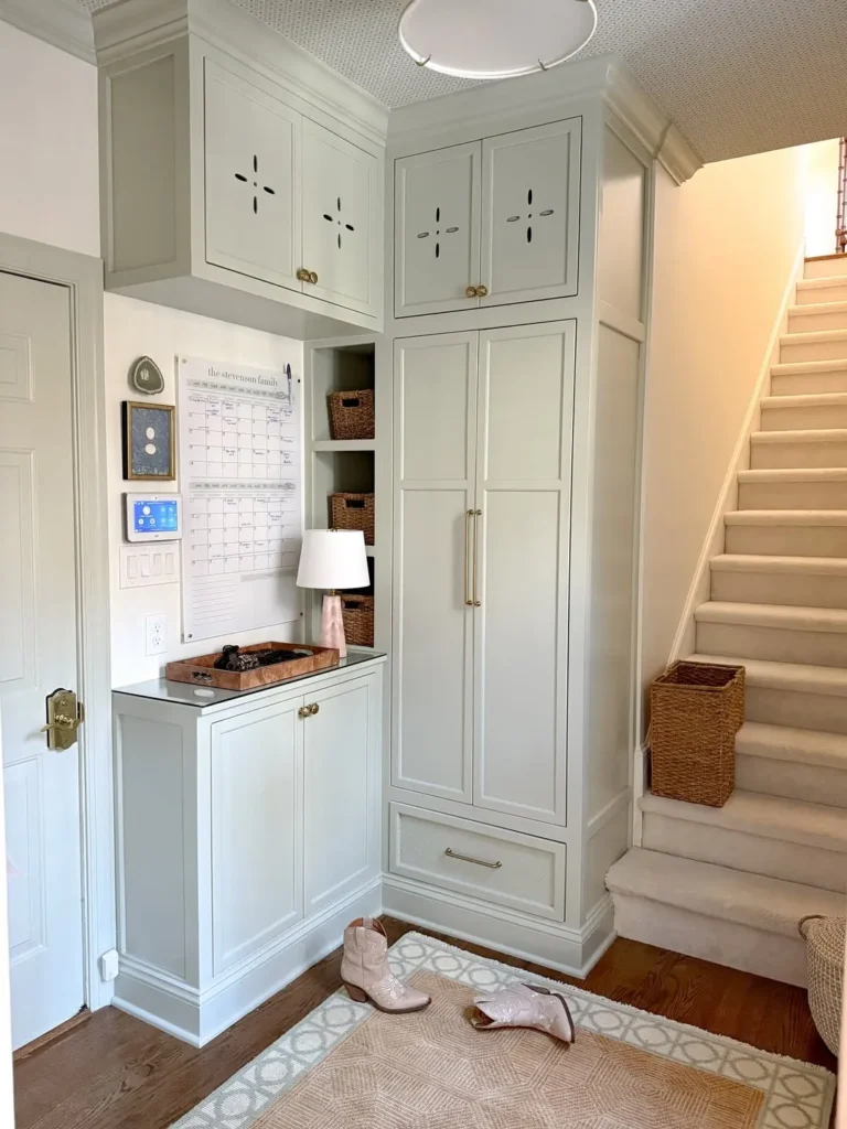 Small Entry Storage Wall by the Stairs