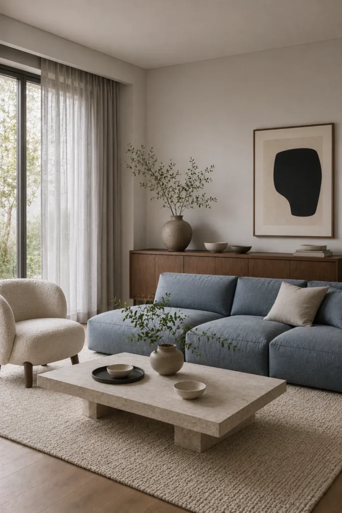 Soft Blue Sofa Setting