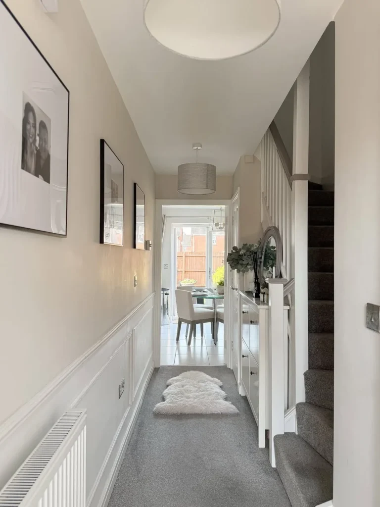 Soft Neutral Entrance Hall with Stair Runner Style