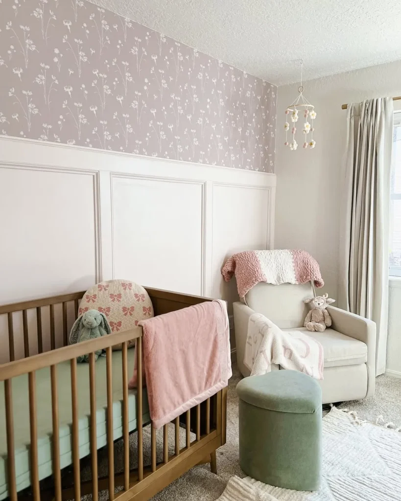 Soft Pink Floral Baby Girl Nursery