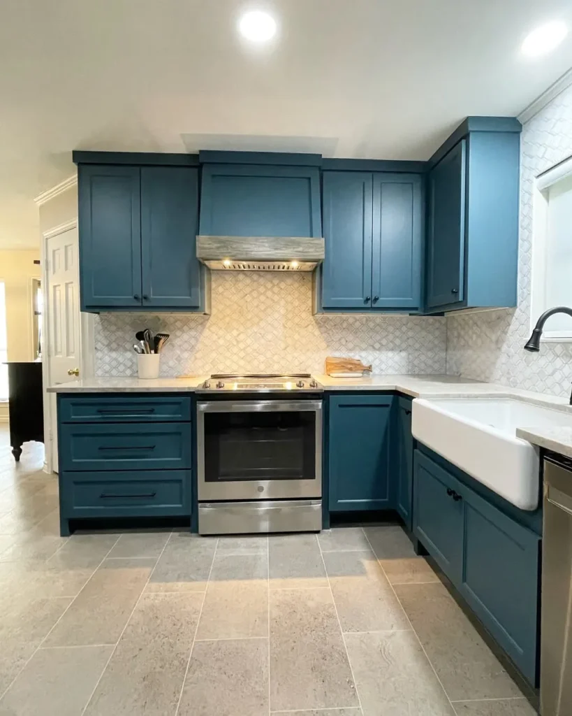 Teal Blue Cabinets for a Fresh Farmhouse Look