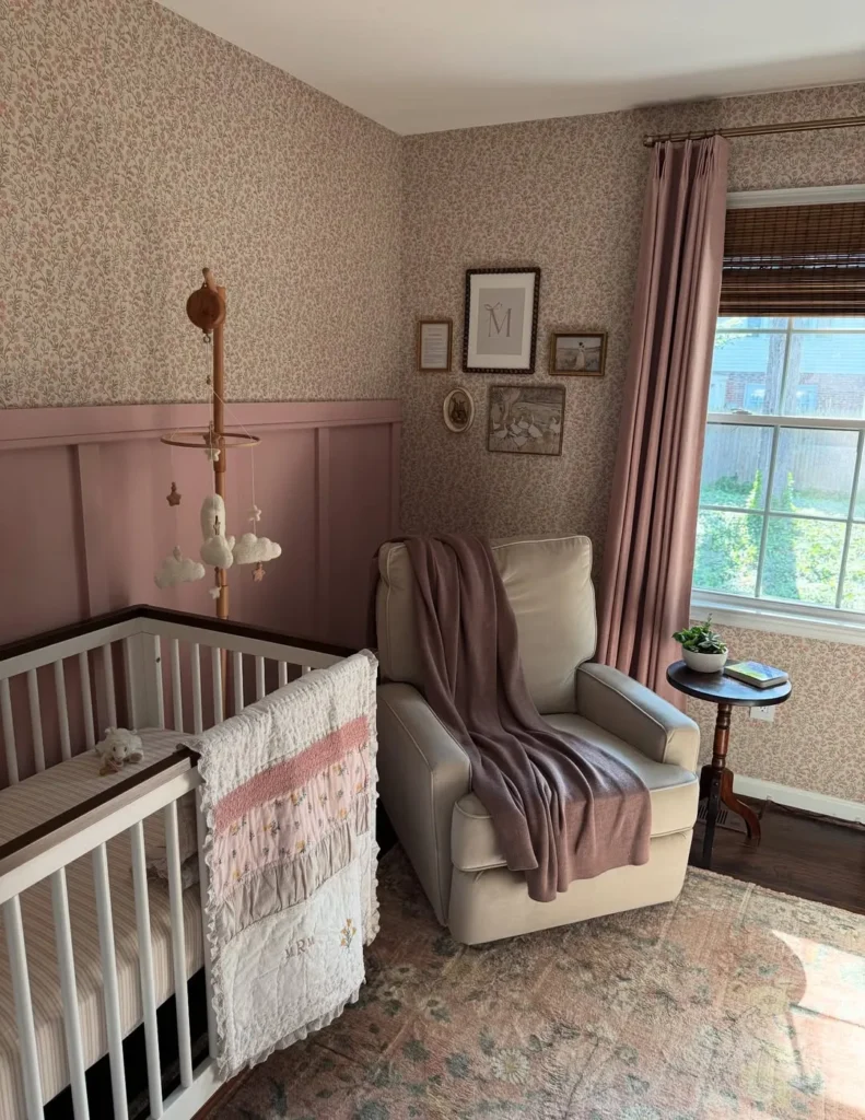 Vintage Floral Pink Baby Girl Nursery