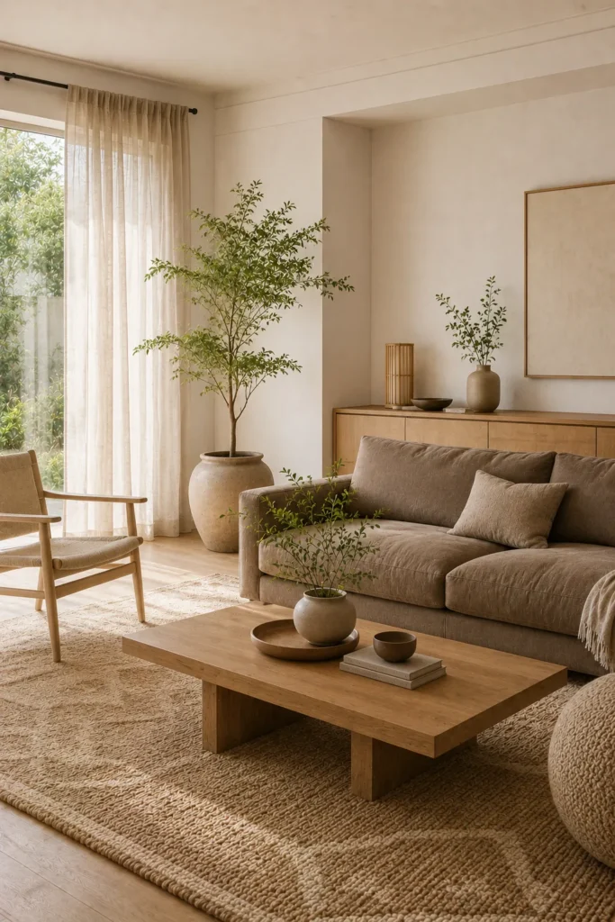 Warm Neutral Japandi Living Room
