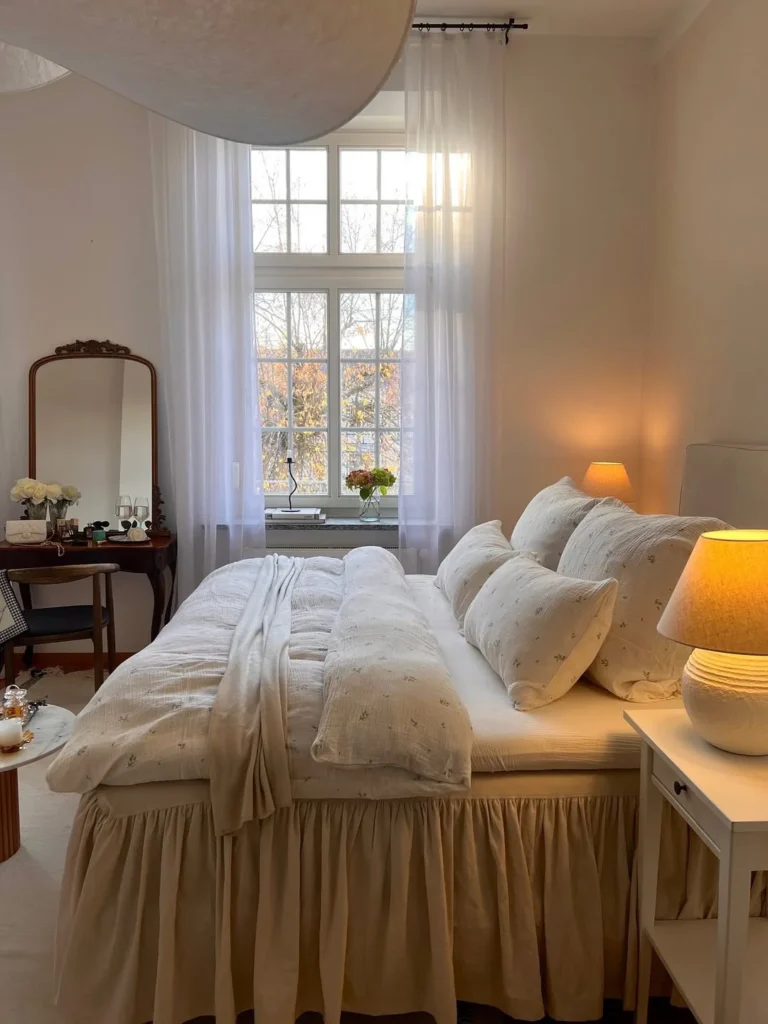Airy Cozy Bedroom With Soft Linen Layers