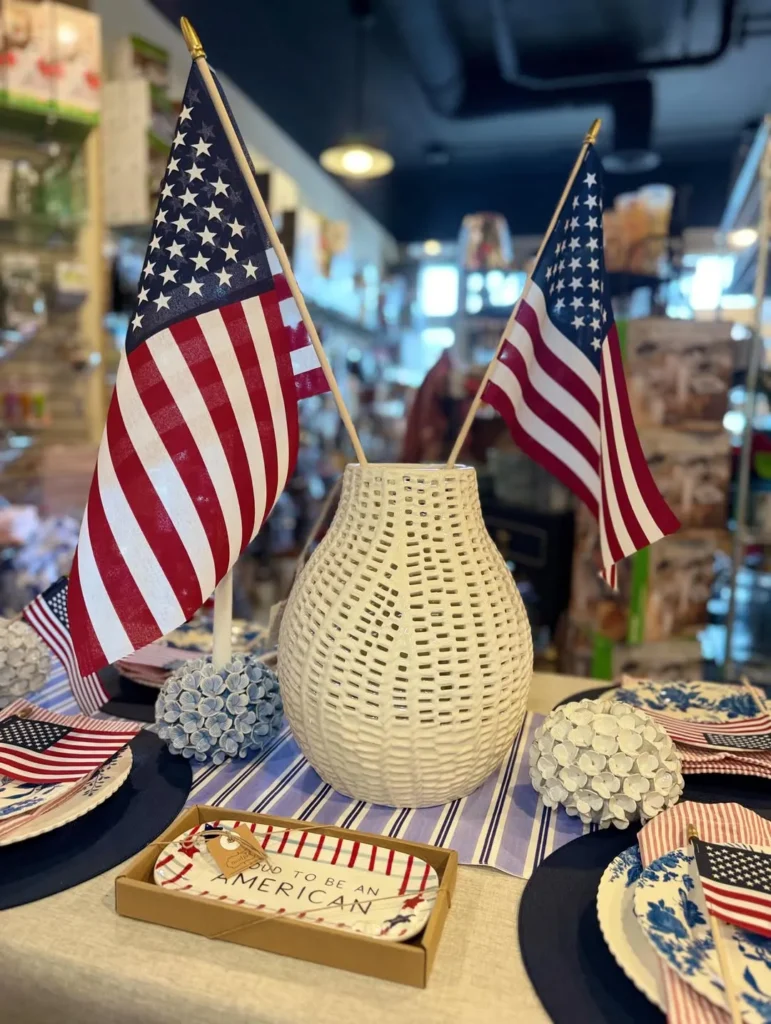 American Flag Centerpiece With Coastal Touches