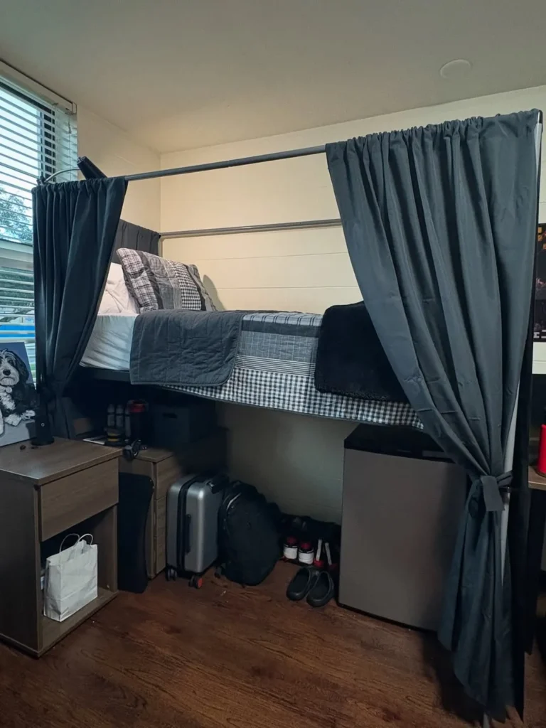 Boys Dorm Room With Privacy Curtain Bed