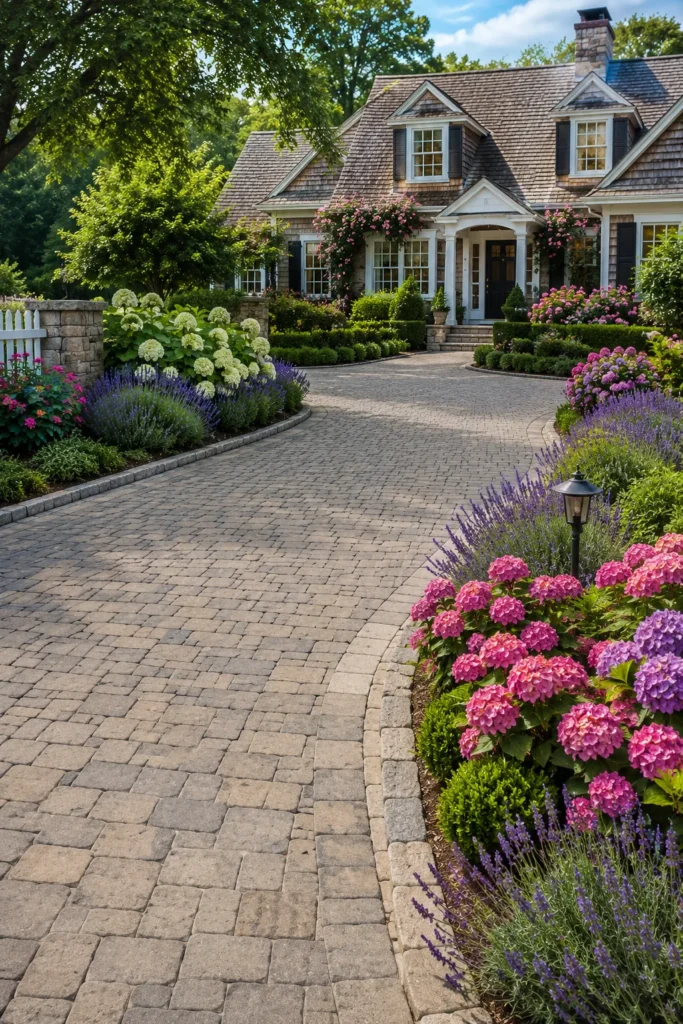 Cottage Garden Entrance With Stone Paver Path