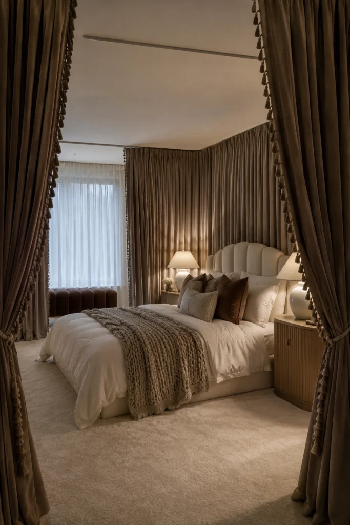 Cozy Curtain-Framed Bedroom Retreat
