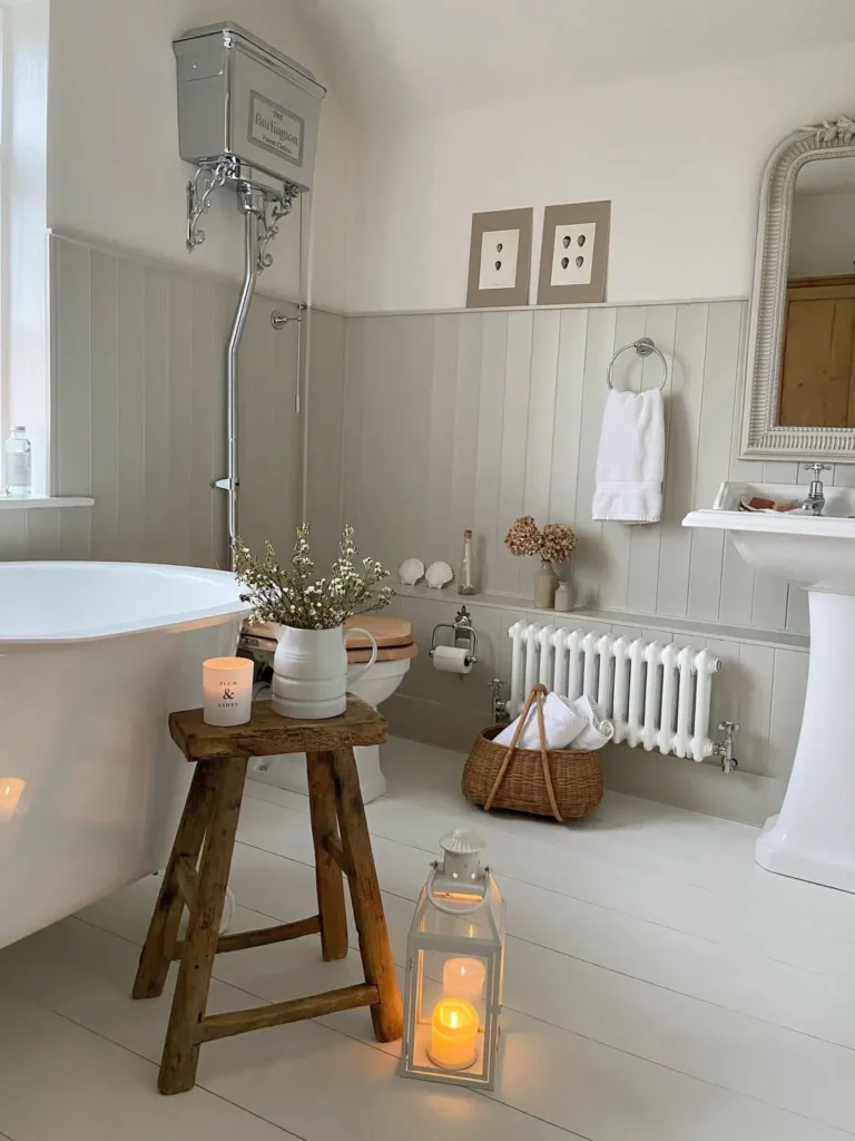 Create a Spa-Like Farmhouse Bathroom With Neutral Tones