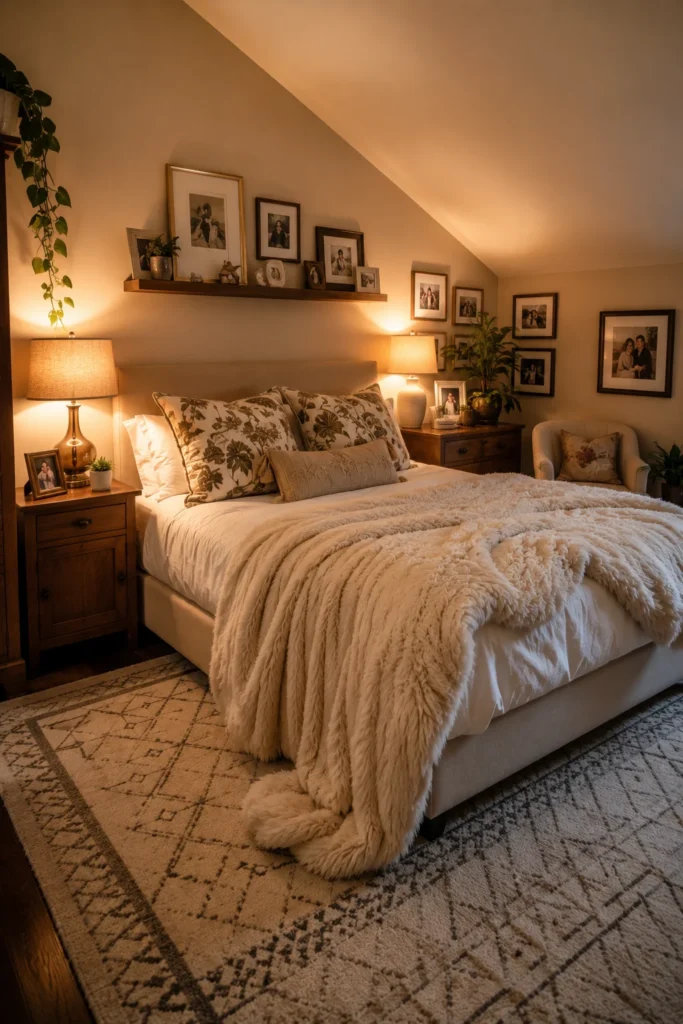 Family Photo Gallery Bedroom With Cozy Layers