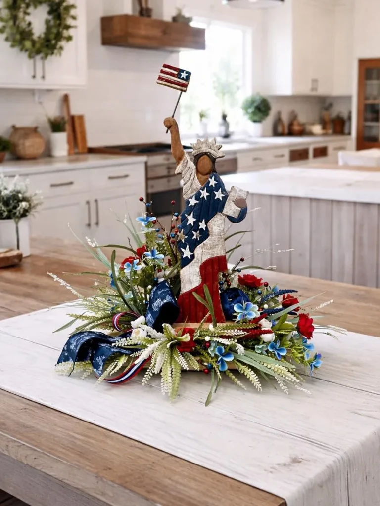 Farmhouse Kitchen Table Decor for the 4th of July