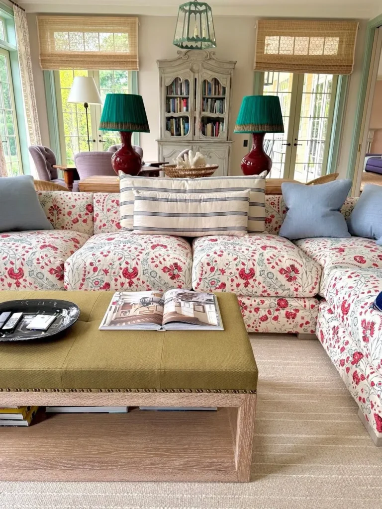 Floral Sectional Ideas for a Cheerful Family Room