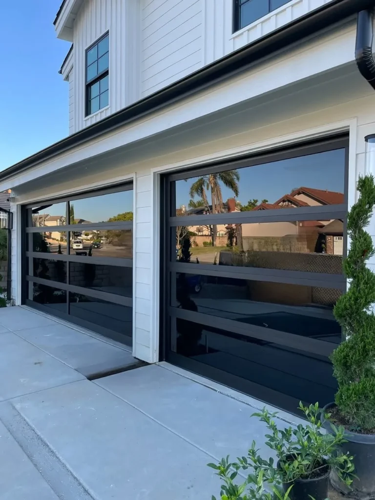 Full Glass Garage Doors for a Clean Modern Exterior