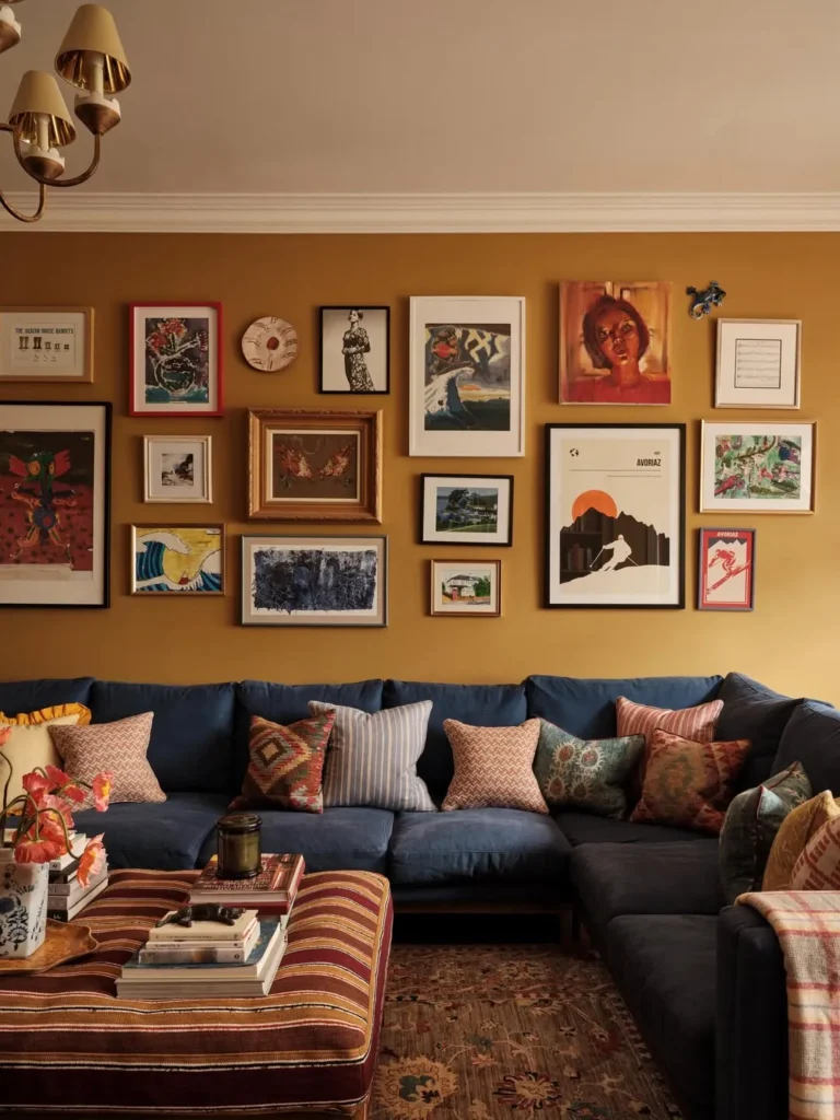 Gallery Wall Ideas for a Colorful Family Room