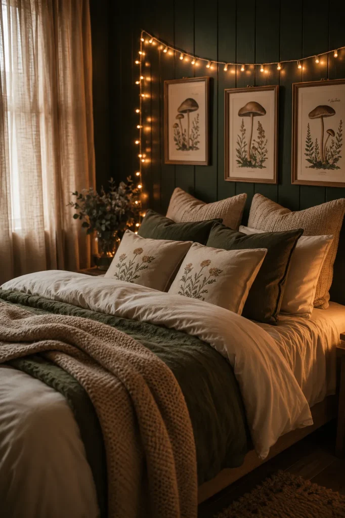 Mushroom Wall Art Bedroom With Woodland Cottage Style