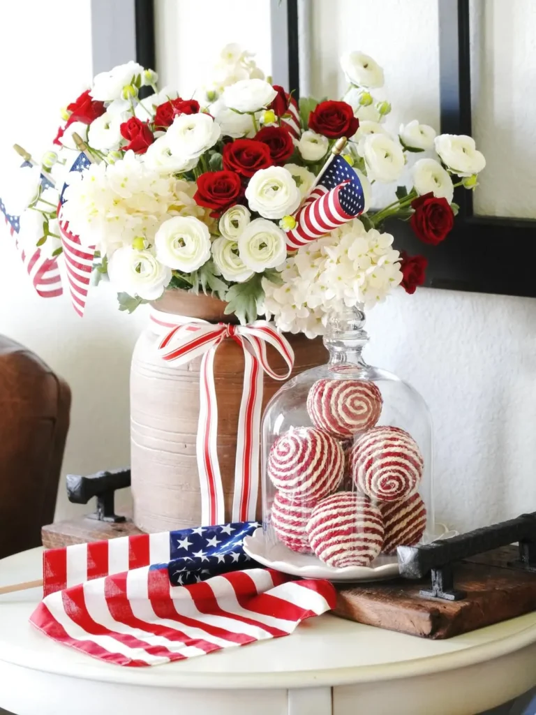 Patriotic Floral Arrangement for a Side Table