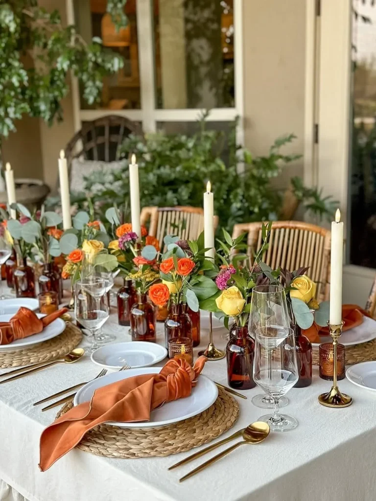 Simple Fall Floral Centerpieces for Outdoor Entertaining