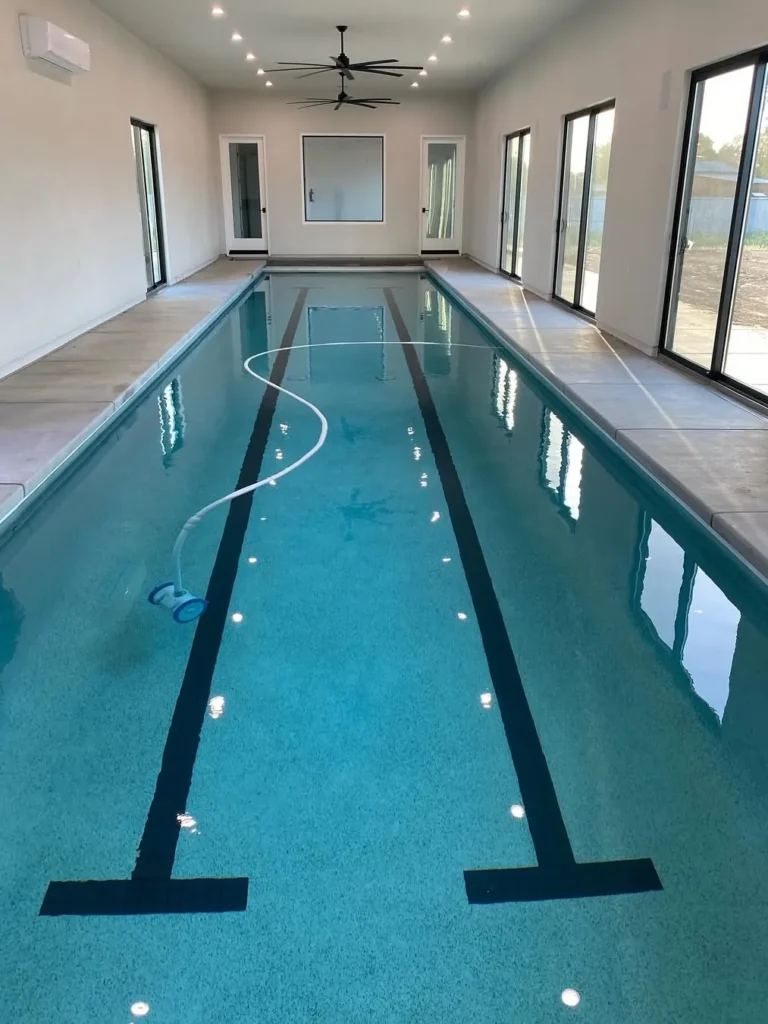 Simple Indoor Lap Pool With Full-Length Windows