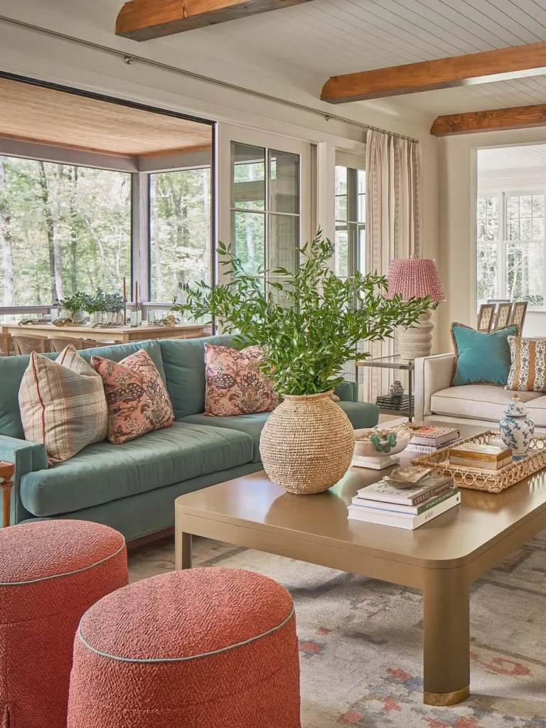 Soft Coastal Colors for a Relaxed Gathering Space