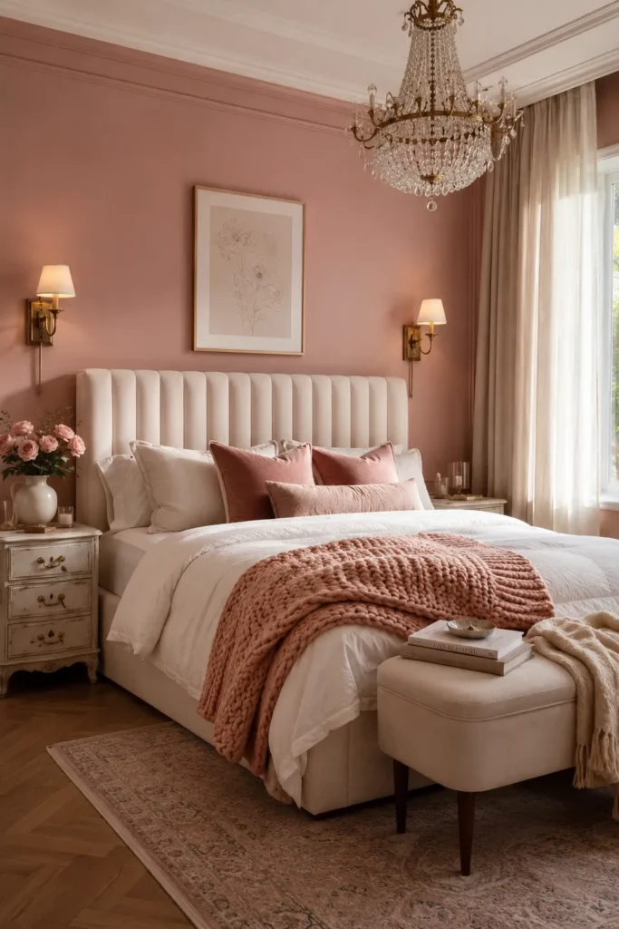Blush Pink Bedroom Paint With Classic Charm