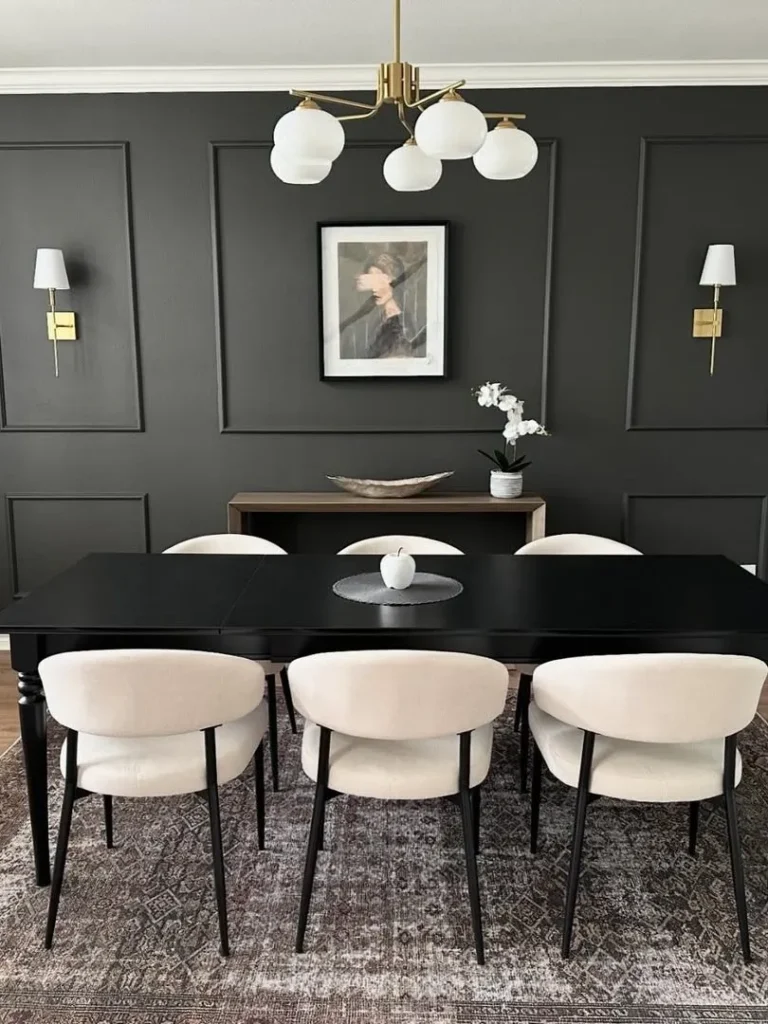 Charcoal Picture Frame Molding Dining Room