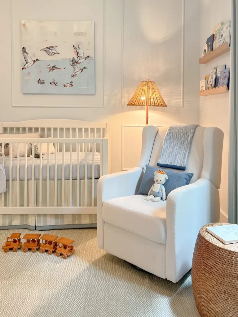 Classic White Picture Frame Wainscoting Nursery