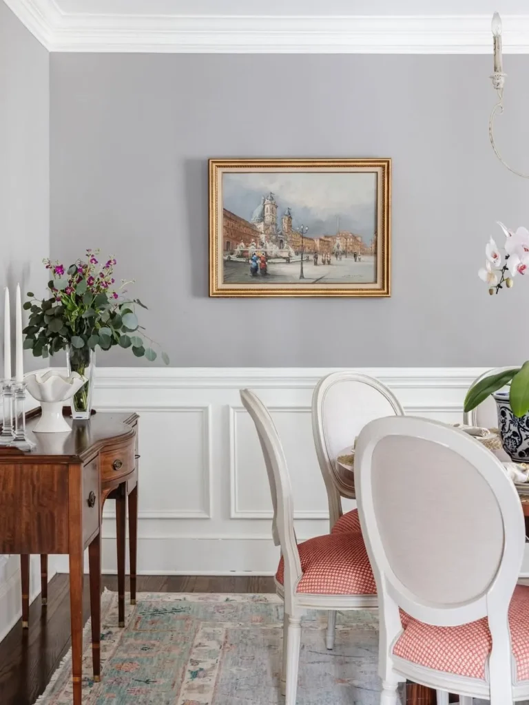 Classic White Wainscoting With Soft Gray Walls