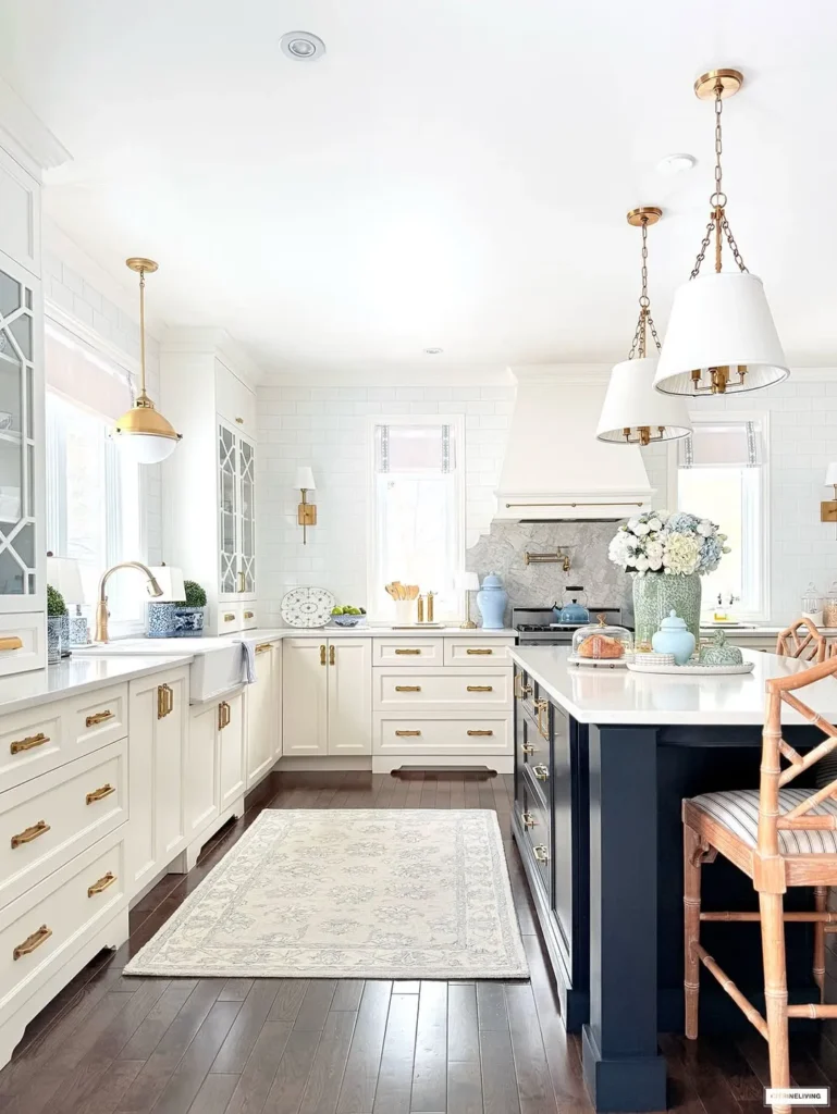 Classic White and Navy Blue Kitchen Color Palette