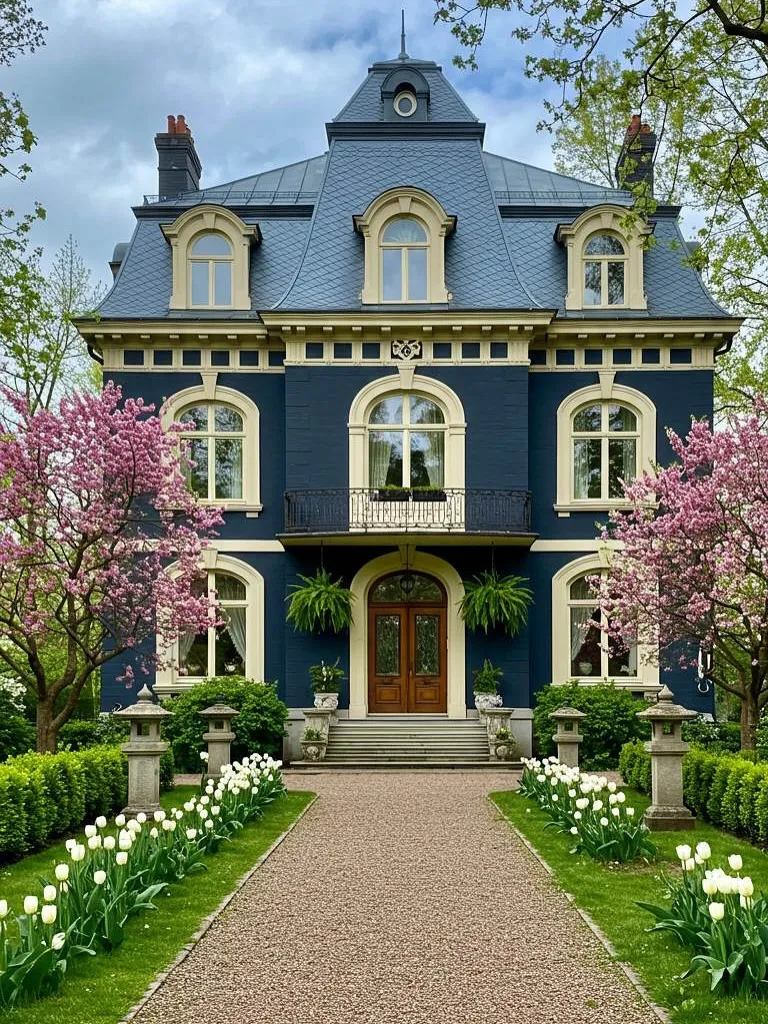 Dark Blue Victorian Home With Timeless Character