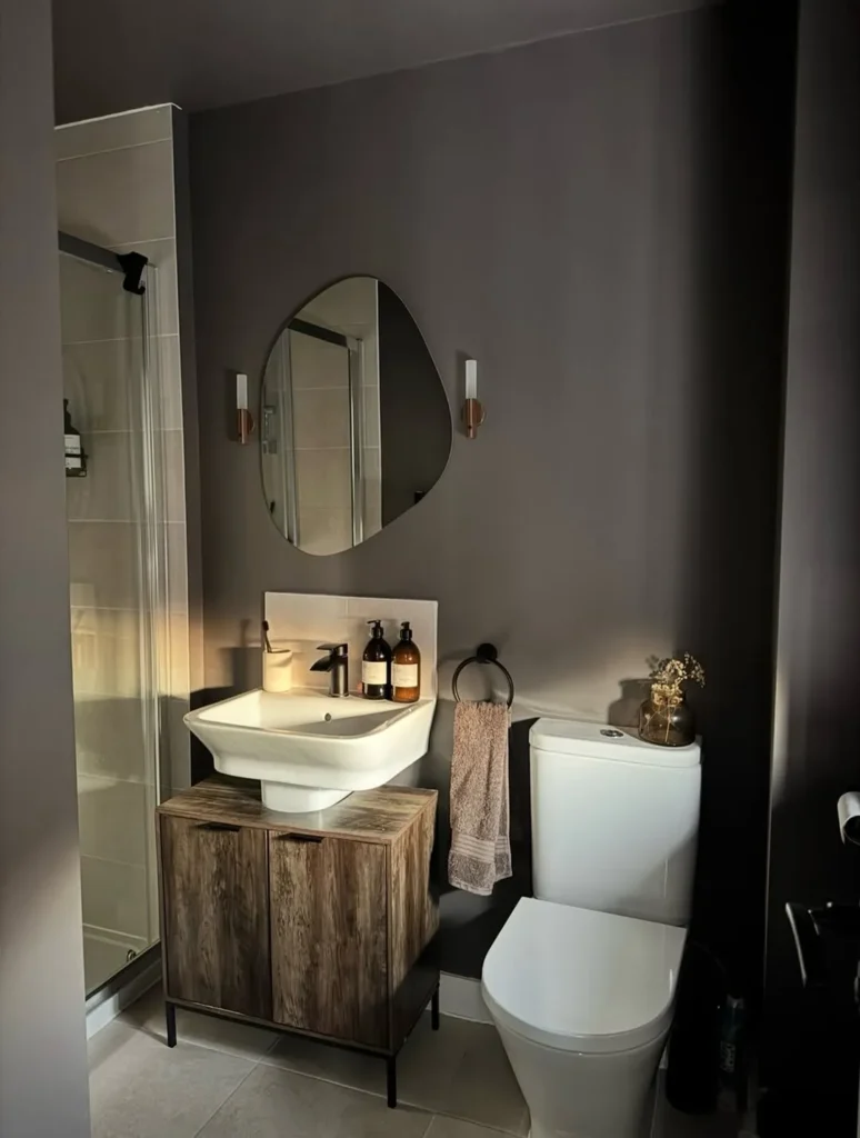 Dark Charcoal Gray Small Bathroom Paint Idea