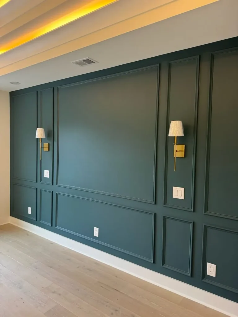 Dark Moody Wainscoting Feature Wall