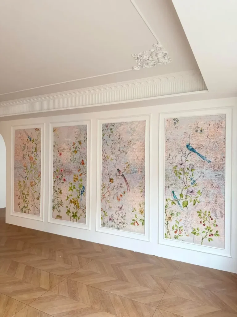 Decorative Wall Panels With Botanical Wallpaper