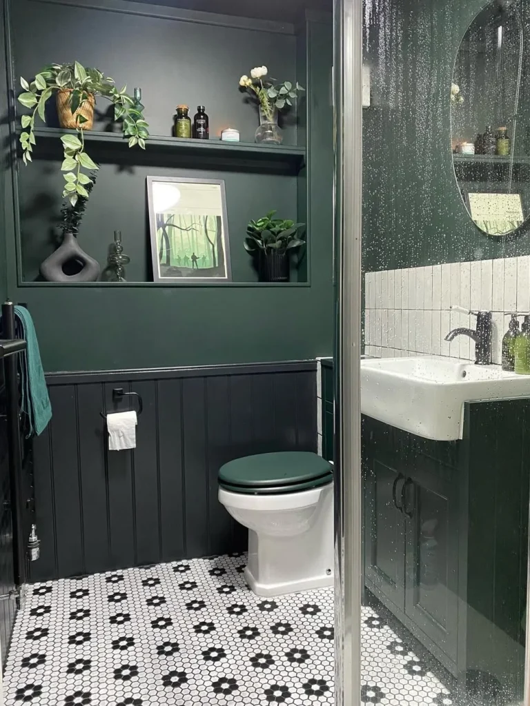 Deep Forest Green Bathroom Paint Color