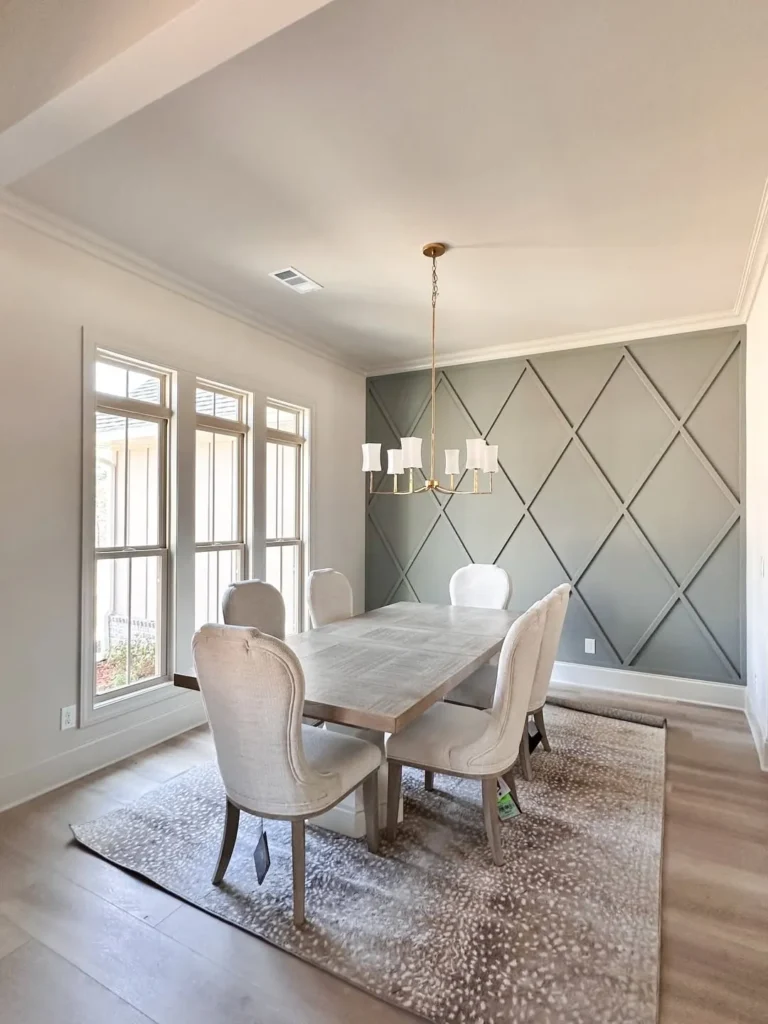 Diamond Pattern Accent Wall for Dining Rooms
