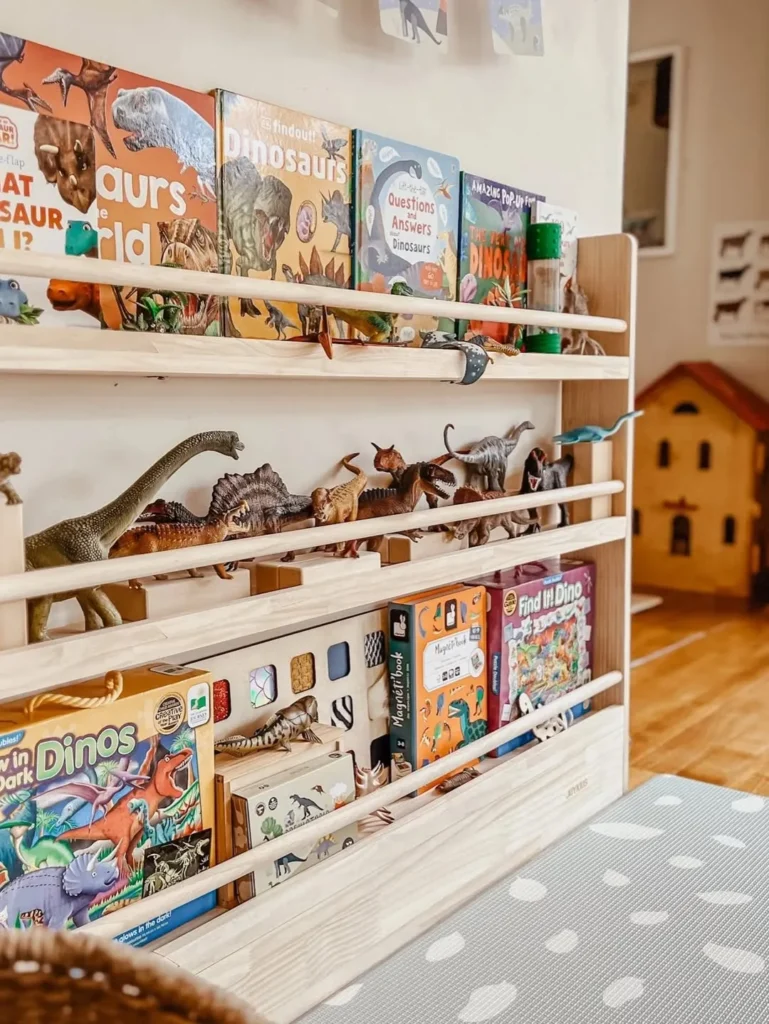 Dinosaur-Themed Montessori Nursery Bookshelf