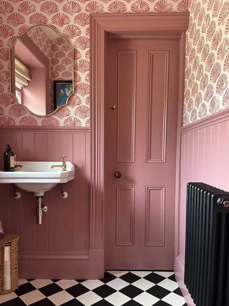 Dusty Rose Pink Bathroom Paint Color
