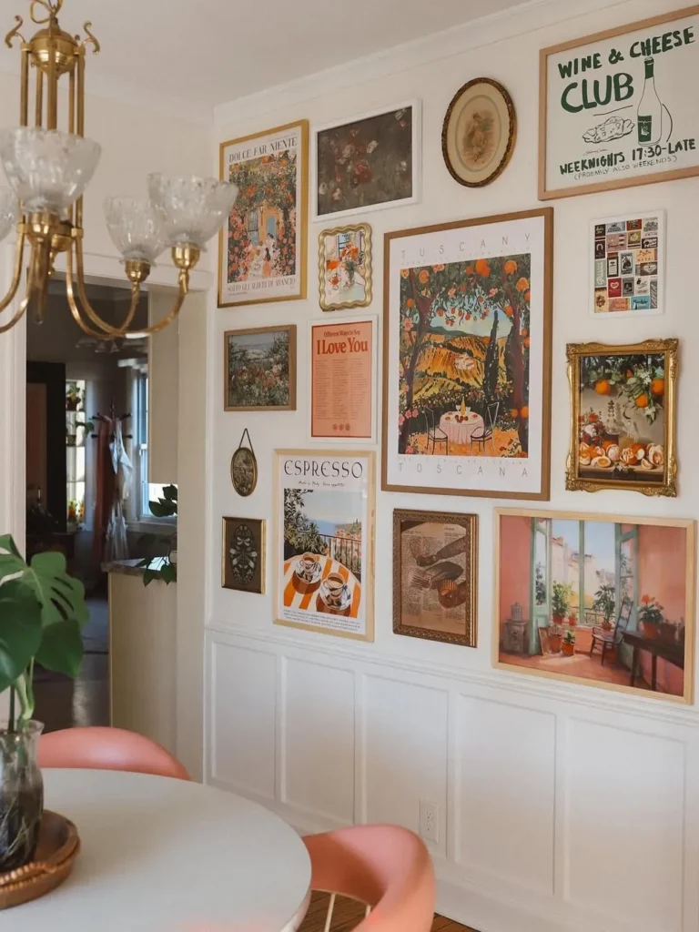 European Style Gallery Wall for a Dining Room