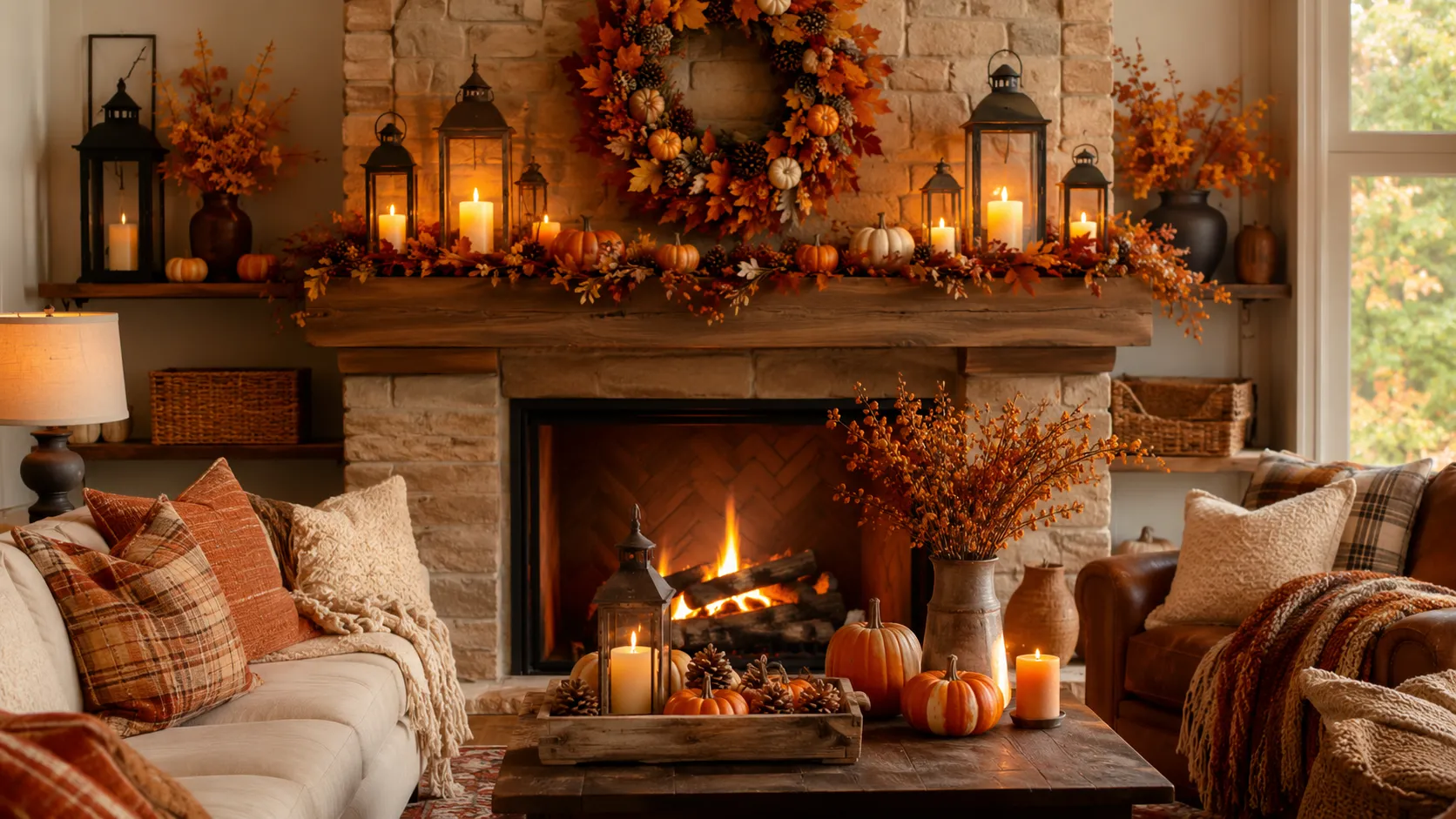 Fall Fireplace Decor Ideas