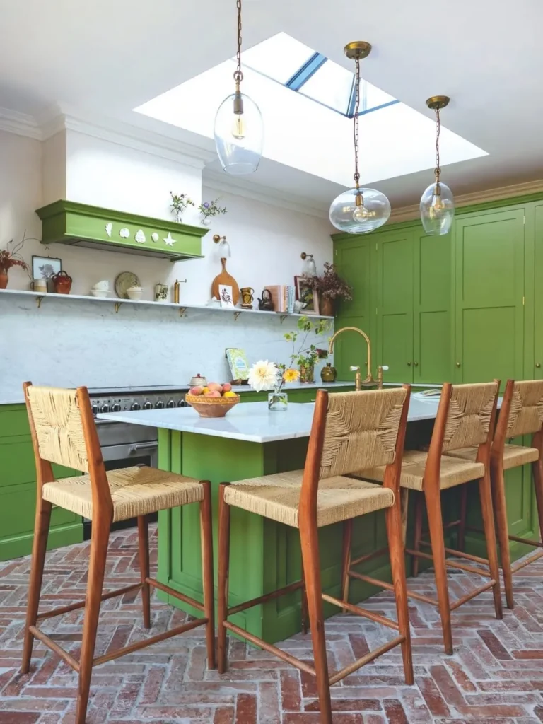 Fresh Green Farmhouse Kitchen Color Palette